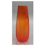 Mid century Aseda Glasbruk style orange glass vase