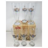 6 Pastal beer glasses in orgional box