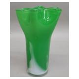 Vintage green handkerchief vase