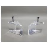 Pair of vintage acrylic candle holders