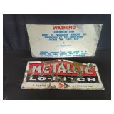 Vintage porcelain on metal sign, and vinyl on