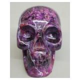 Purple acrylic skull figure