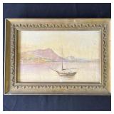 Vintage framed pastel art