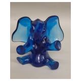 Blue acrylic elephant figure