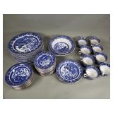 Set of vintage Burleigh Ware pottery "Willow"