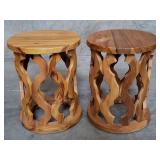 Pair of teak side tables