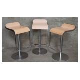 Group of 3 Lapalma metal and wood swivel bar