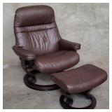 Ekornes leather Stressless reclining lounge chair