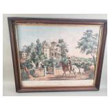Framed antique "American Country Life" lithograph