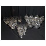 Group of glass etched stemware