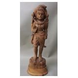 Carved wood Hindu deity sculpture
