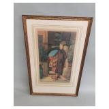 Vintage pencil-signed etching