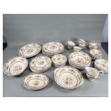 Group of vintage Grindley Cream petal dinnerware