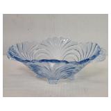 Cambridge footed  moonlight blue glass bowl and