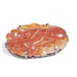 Vintage sterling silver and carved carnelian