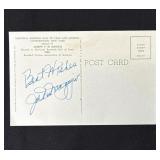 Joe DiMaggio signed postcard