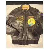 WWII-style military flight jacket, hand-painted