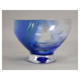 Caithness art glass etched center bowl