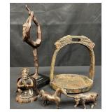 Group of vintage mixed metal figurines