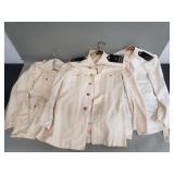 Three WW2 era Navy dress white uniform jackets