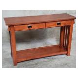 Leick Home mission-style oak veneer console table