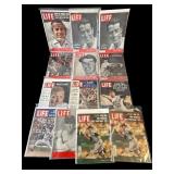 Lot of 13 vintage Life magazines
