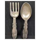 Large metal spoon and fork wall decor