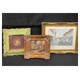 Group of framed vintage prints