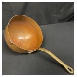 Vintage copper pot with brass handle