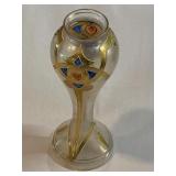 Art Nouveau enameled art glass vase