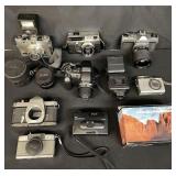 Group of vintage cameras