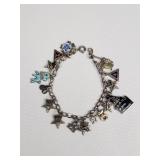 Sterling silver charm bracelet with some sterling