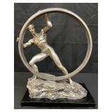 Art Deco-style male figure resin sculpture