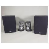 Two pairs of speakers ï¿½ Yamaha and Klipsch