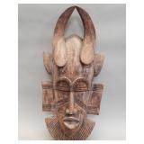 Vintage hand-carved wood African mask