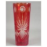 Bohemian cut glass vase