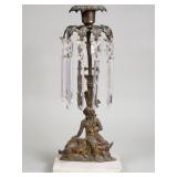 Vintage brass and crystal candleholder