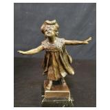 Signed antique style bronze sculpture of a