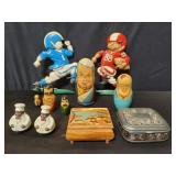 Box of miscellaneous ï¿½ matryoshka nesting dolls,