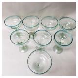 Group of Mexican hand-blown margarita glasses