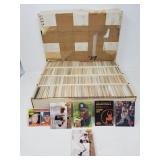 Box of sport trading cards.