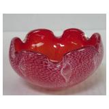 Vintage Murano style hand blown art glass bowl