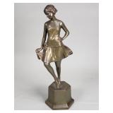 Vintage brass dancer sculpture