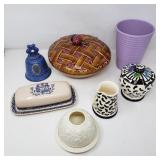 Ceramic bell, vase, butter dish, etc.