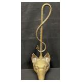 Vintage brass and iron fox head doorstop