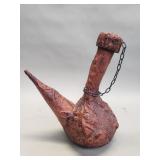 Vintage Spanish leather-covered figural motif