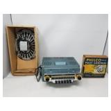 Vintage Philco auto radio model CR-9 in its