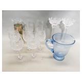 Group of crystal and glass ï¿½ pitcher, stemware,