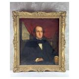 19th c.  American School oil on canvas portrait