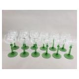 Group of etched glass stemware